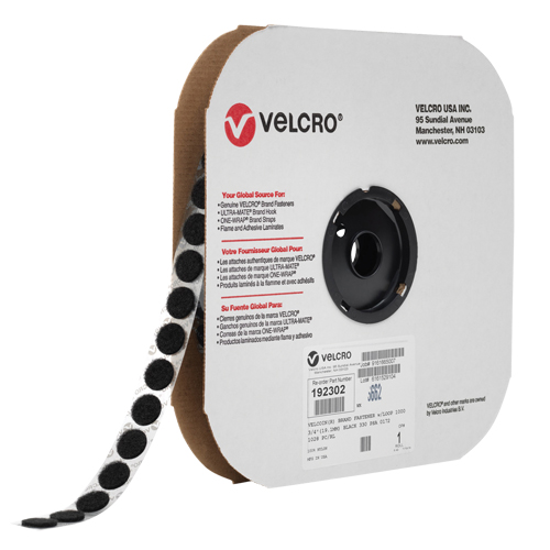 Velcro Companies 157654 Attache Velcoin, Crochet, 3/4" dia., Adh&eacute;sif, Noir