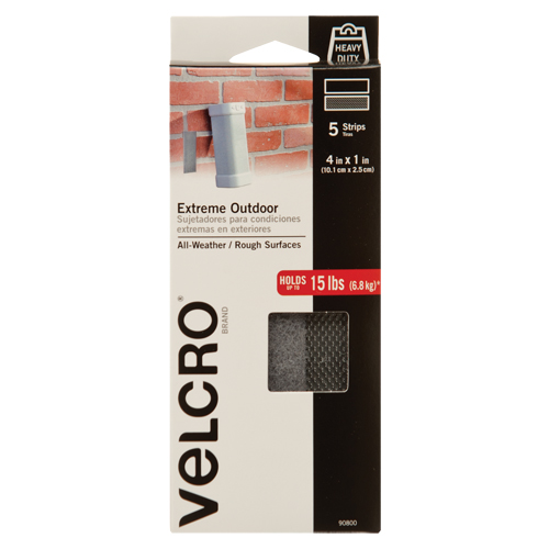 Velcro Companies 90800C Industrial Strength Extreme Fastener Tape, Hook & Loop, 4" x 1", Adhesive, Titanium
