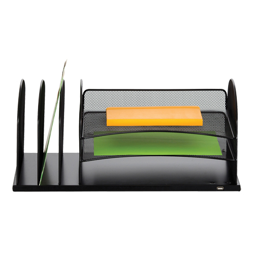 Safco 3231BL Organisateur de bureau avec alimentation USB Onyx