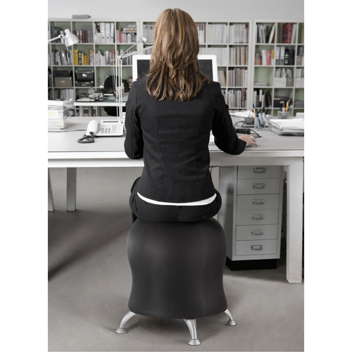 Safco 4751BV Zenergy Ball Chair, Vinyl, Black, 250 lbs. Capacity