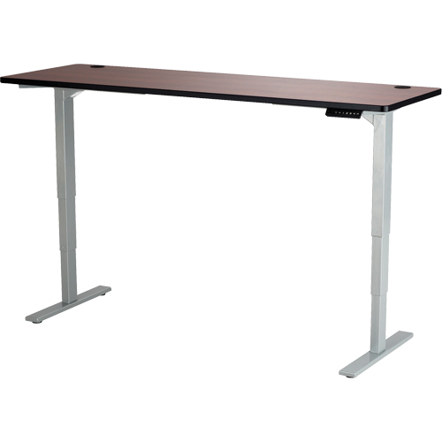 Safco 1961CYGR Electric Height-Adjustable Table, Stand-Alone Desk, 50" H x 72" W x 24" D, Cherry