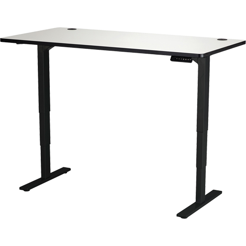 Safco 1962GRBL Electric Height-Adjustable Table, Stand-Alone Desk, 50" H x 60" W x 30" D, Grey
