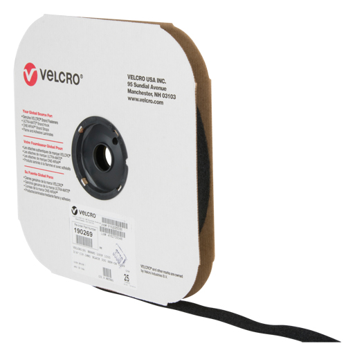 Velcro Companies 190269 Fastener Tape, Loop, 25 yds x 3/4", Sew-On, Black