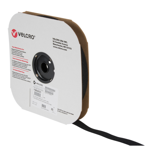 Velcro Companies 190431 Fastener Tape, Loop, 25 yds x 1", Sew-On, Black