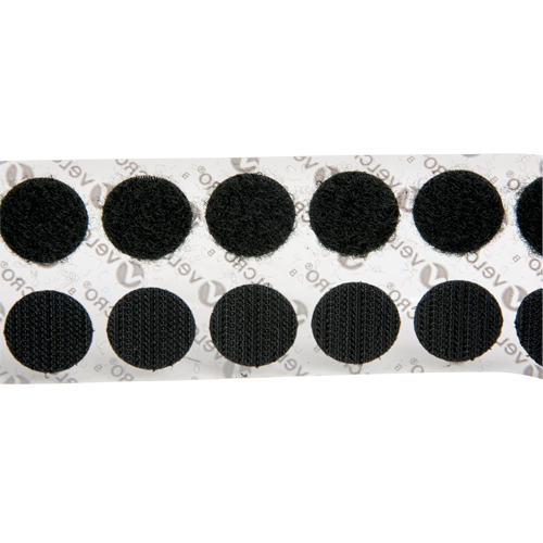 Velcro Companies 91823 Attaches en jeton, Boucle et crochet, 3/4" dia., Adh&eacute;sif, Noir