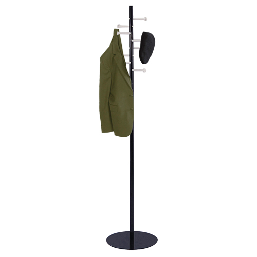 Safco 4191NC Nail Head Coat Rack, 67" H, Black, 8 Hook(s)