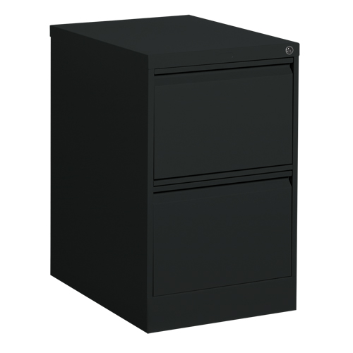 Offices To Go MVL25251 BLK Vertical Filing Cabinet, Steel, 2 Drawers, 18-1/7" W x 25" D x 29" H, Black