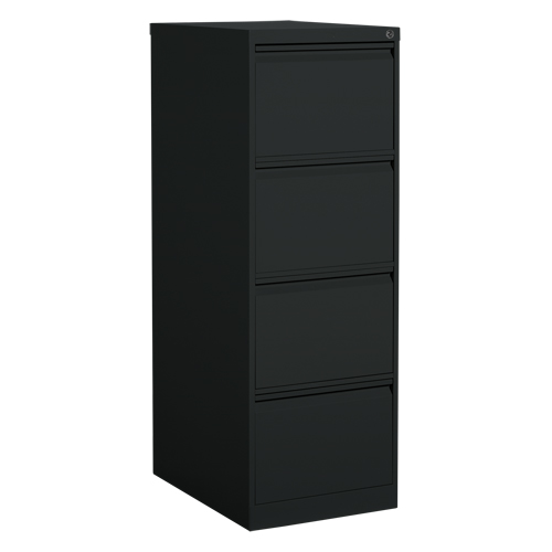 Offices To Go MVL25451 BLK Vertical Filing Cabinet, Steel, 4 Drawers, 18-1/7" W x 25" D x 52" H, Black