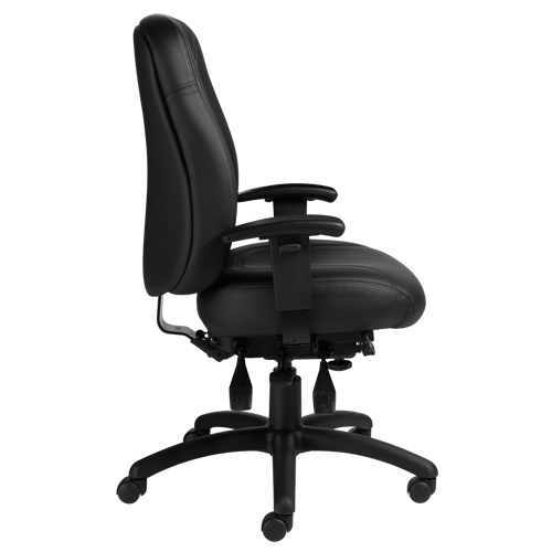 Offices To Go MVL2756 PU30 BL20 BLK Chaise Overtime &agrave; dos &eacute;lev&eacute;, Cuir, Noir, Capacit&eacute; 300 lb