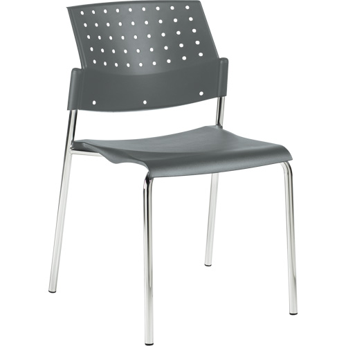 Offices To Go 6508 SHW CM Armless Stacking Chairs, Plastic, 33" High, 300 lbs. Capacity, Grey