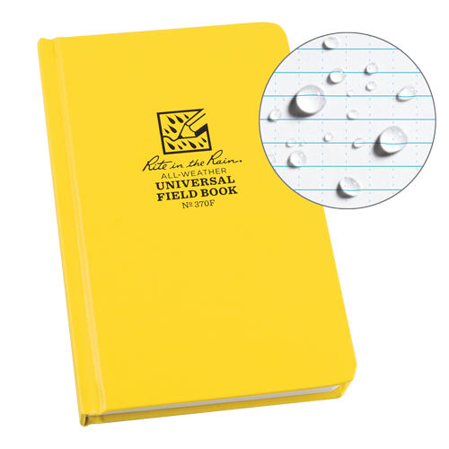 Rite In The Rain 370F Bound Book, Hard Cover, Yellow, 160 Pages, 4-5/8" W x 7-1/4" L
