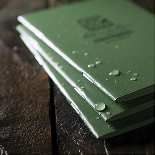 Rite In The Rain 971FX-M Mini Notebook, Soft Cover, Green, 24 Pages, 3-1/4" W x 4-5/8" L