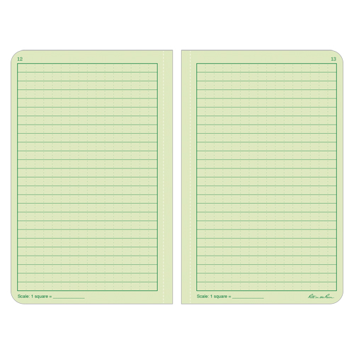 Rite In The Rain 970F Bound Book, Hard Cover, Green, 160 Pages, 4-5/8" W x 7-1/4" L