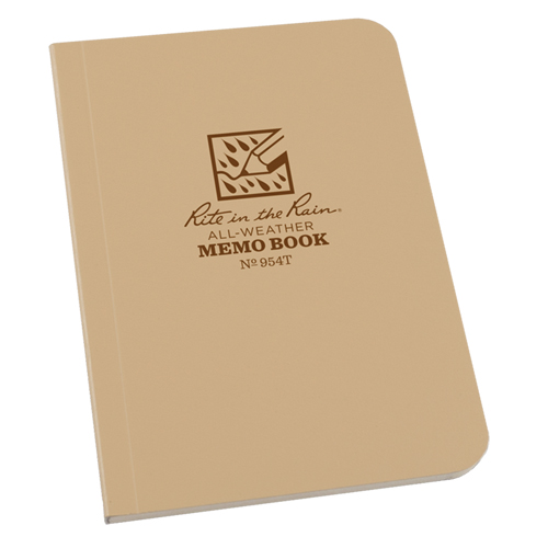 Rite In The Rain 954T Livre m&eacute;mo, Couverture souple, Havane, 112 Pages, 3-1/2" , 5" 