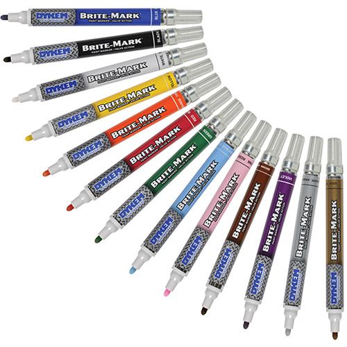 Dykem 84003 Brite-Mark&reg; Medium Paint Marker, Liquid, White