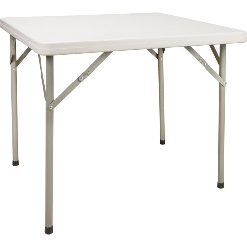 KLETON OQ714 Folding Table, Square, 34" L x 34" W, Polyethylene, White