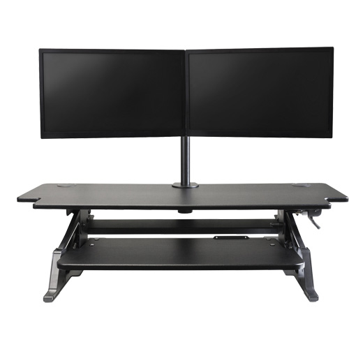 Hubbell SSW42 Poste de travail assis-debout Goya, Mod&egrave;le de bureau, 20" h x 42" la x 16" p, Noir