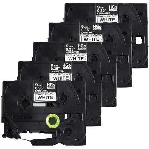 Brother HGE2215PK Ruban lamin&eacute;, 9 mm x 8 m, Noir sur blanc