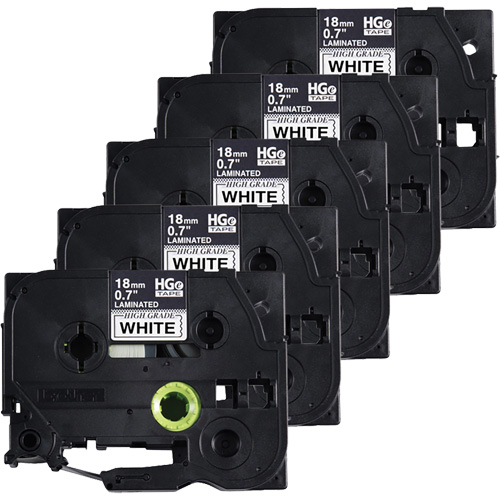 Brother HGE2415PK Ruban lamin&eacute;, 18 mm x 8 m, Noir sur blanc
