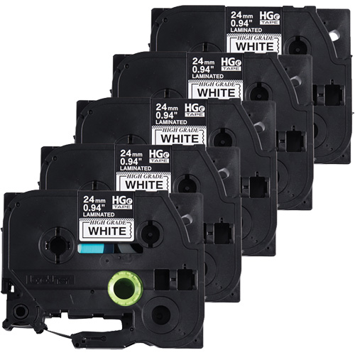 Brother HGE2515PK Ruban lamin&eacute;, 24 mm x 8 m, Noir sur blanc