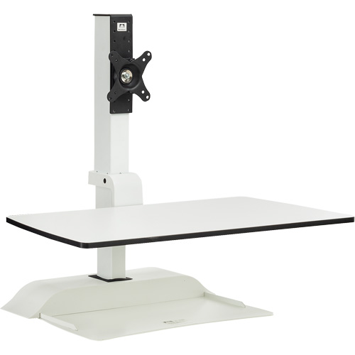 Safco 2192WH Soar Sit/Stand Electric Desk with Single Monitor Arm, Desktop Unit, 36" H x 27-3/4" W x 22" D, White