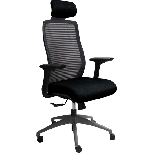 Horizon Seating A-58-BLK Chaise de bureau ajustable s&eacute;rie Era avec appui-t&ecirc;te, Tissu/Mailles, Noir, Capacit&eacute; 275 lb