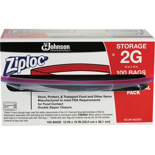 SC Johnson Professional 10019800707603 Sacs d'entreposage alimentaire &agrave; double fermeture &agrave; glissi&egrave;re de Ziploc