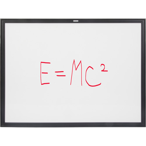 KLETON OR132 Black MDF Frame Whiteboard, Dry-Erase/Magnetic, 48" W x 36" H