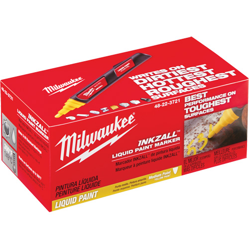 Milwaukee 48-22-3721 Inkzall Paint Markers, Liquid, Yellow