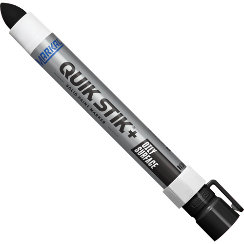 Markal 028883 Marqueur de peinture pour surfaces grasses Quik Stik+, B&acirc;ton plein, Noir