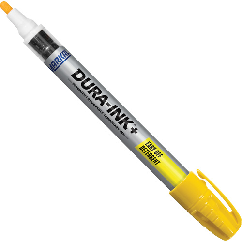 Markal 096321 Marqueur de peinture d&eacute;tergent Dura-Ink+ Easy Off, B&acirc;ton plein, Jaune