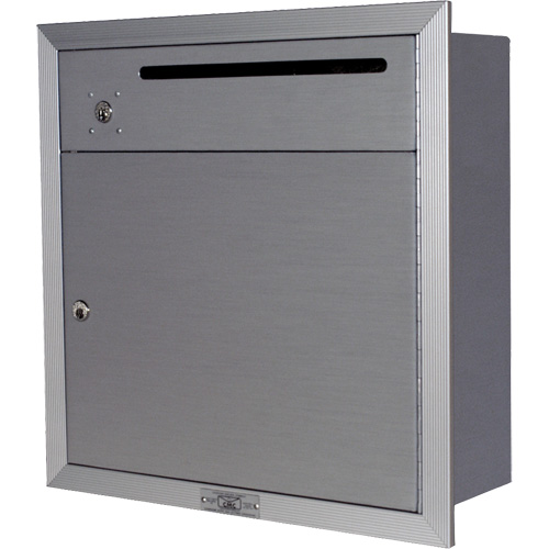 Canadian Mailbox Company 1600-DD RECESSED Recessed Collection Box, Wall -Mounted, 12-3/4" x 16-3/8", 2 Doors, Aluminum