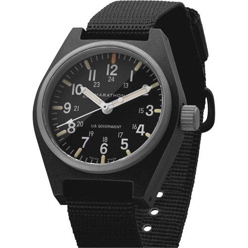 Marathon WW194009-BK- NGM General Purpose Quartz with MaraGlo Watch, Analog, Battery Operated, 0.6" W x 1.3" D x 0.4" H, Black