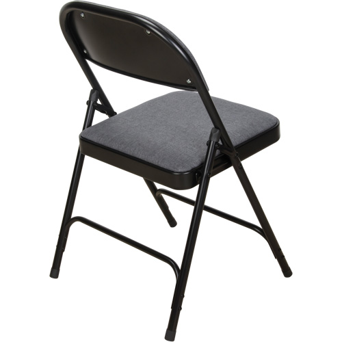 KLETON OR434 Deluxe Fabric Padded Folding Chair, Steel, Grey, 300 lbs. Weight Capacity
