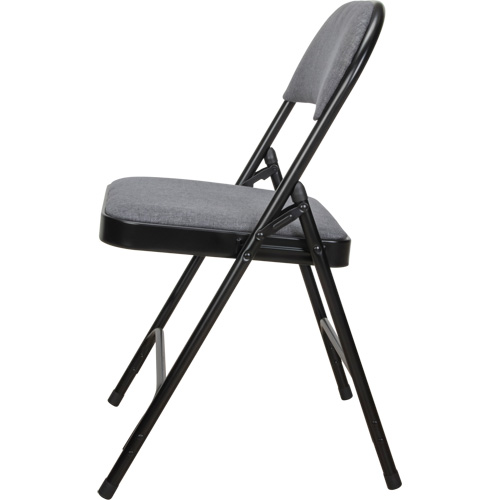 KLETON OR434 Deluxe Fabric Padded Folding Chair, Steel, Grey, 300 lbs. Weight Capacity