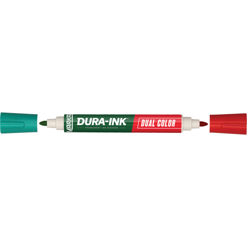 Markal 96331 Markal&reg; Dura-Ink&reg; Dual Colour Permanent Ink Marker, Green/Red, Bullet Tip