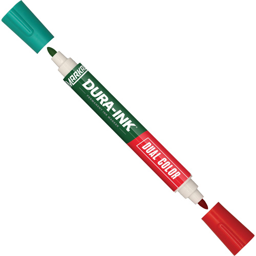 Markal 96331 Markal&reg; Dura-Ink&reg; Dual Colour Permanent Ink Marker, Green/Red, Bullet Tip