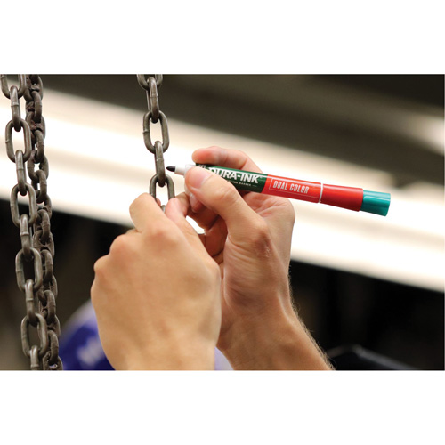 Markal 96331 Markal&reg; Dura-Ink&reg; Dual Colour Permanent Ink Marker, Green/Red, Bullet Tip