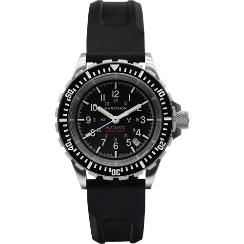 Marathon WW194006SS-0130 Large Diver's Automatic Watch, Digital, Battery Operated, 41 mm, Black