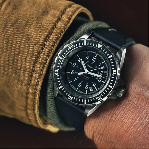 Marathon WW194006SS-0130 Large Diver's Automatic Watch, Digital, Battery Operated, 41 mm, Black
