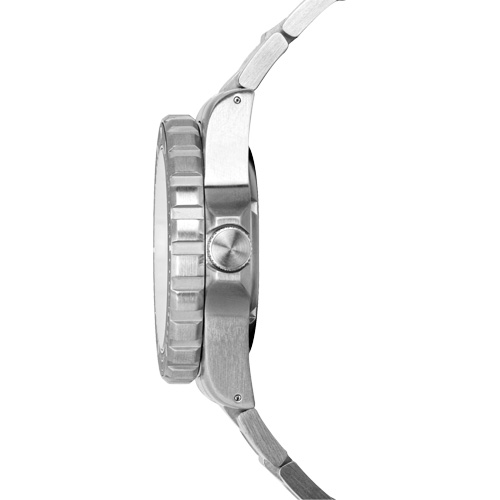 Marathon WW194006SS-0309 Grande montre automatique de plong&eacute;e avec feuille d'&eacute;rable gris et bracelet en acier inoxydable, Num&eacute;rique, &agrave; piles, 41 mm, Argent