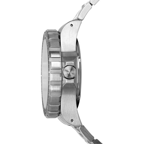 Marathon WW194021SS-0109 Tr&egrave;s grande montre automatique avec jour/date avec bracelet en acier inoxydable, Num&eacute;rique, &agrave; piles, 46 mm, Argent