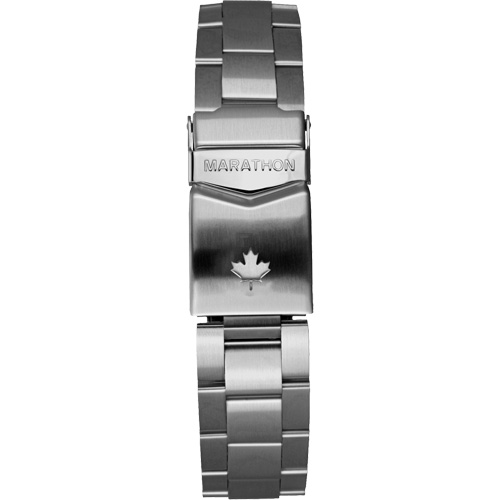 Marathon WW194006SS-0309 Grande montre automatique de plong&eacute;e avec feuille d'&eacute;rable gris et bracelet en acier inoxydable, Num&eacute;rique, &agrave; piles, 41 mm, Argent