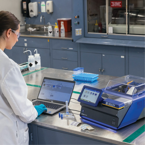 Brady J7300-W-LAB J7300 Industrial Inkjet Colour Label Printer with Wi-Fi & Laboratory ID Software, 48" Tape, 1.2 IPS