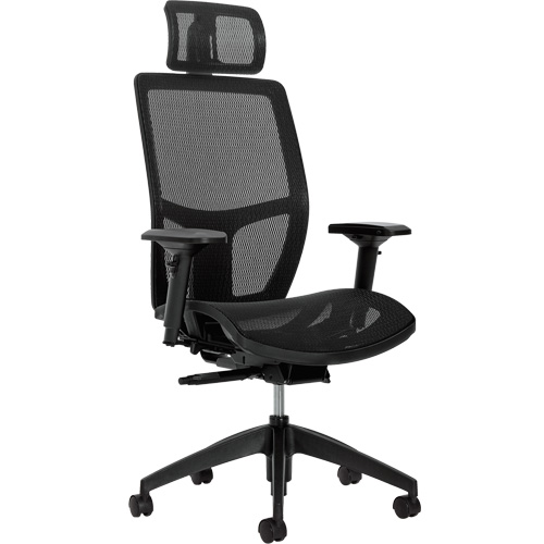Offices To Go MLV3198 Chaise &agrave; dossier moyen avec m&eacute;canisme &agrave; basculement synchronis&eacute; &agrave; d&eacute;tection de poids Format+, Mailles, Noir, Capacit&eacute; 300 lb
