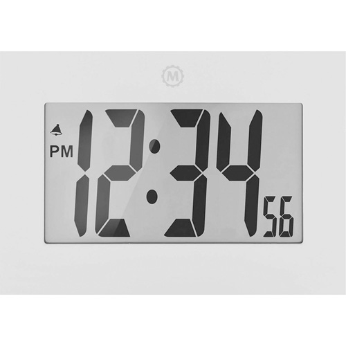 Marathon CL030064-WH-00-NA Horloge &agrave; grand cadre, Num&eacute;rique, &agrave; piles, 9" la x 1" p x 6,5" h, Blanc