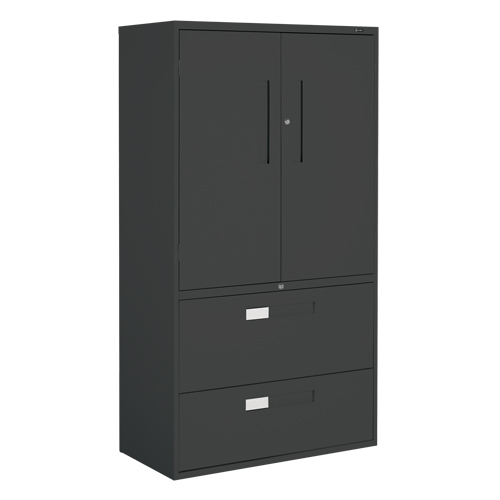 Offices To Go 9336-5MSL BLK Armoire Multi-Stor, Acier, 3 Tablettes, 65-1/4" h x 36" la x 18" P, Noir