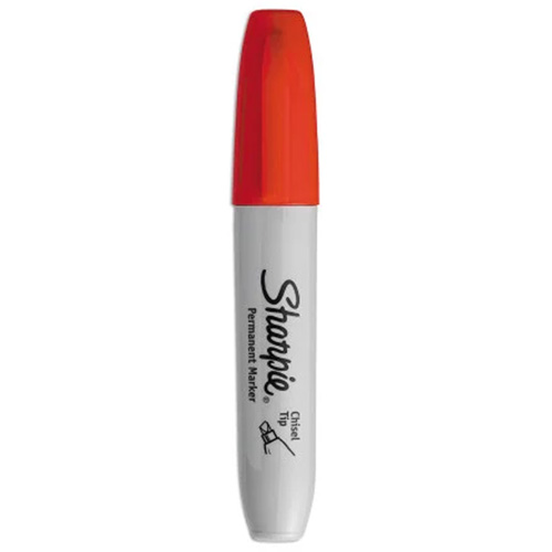 Sharpie 38202 Marqueur permanent, Rouge, Pointe Ciseau