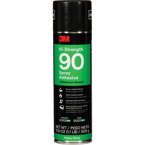 3M 90-24OZ-IND Adh&eacute;sif ultrar&eacute;sistant 90, Transparent, Canette a&eacute;rosol