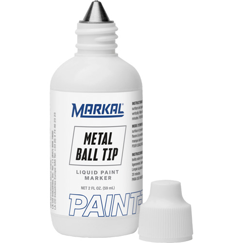 Markal 084620 Paint-Riter&reg; Metal Ball Tip, Liquid, White
